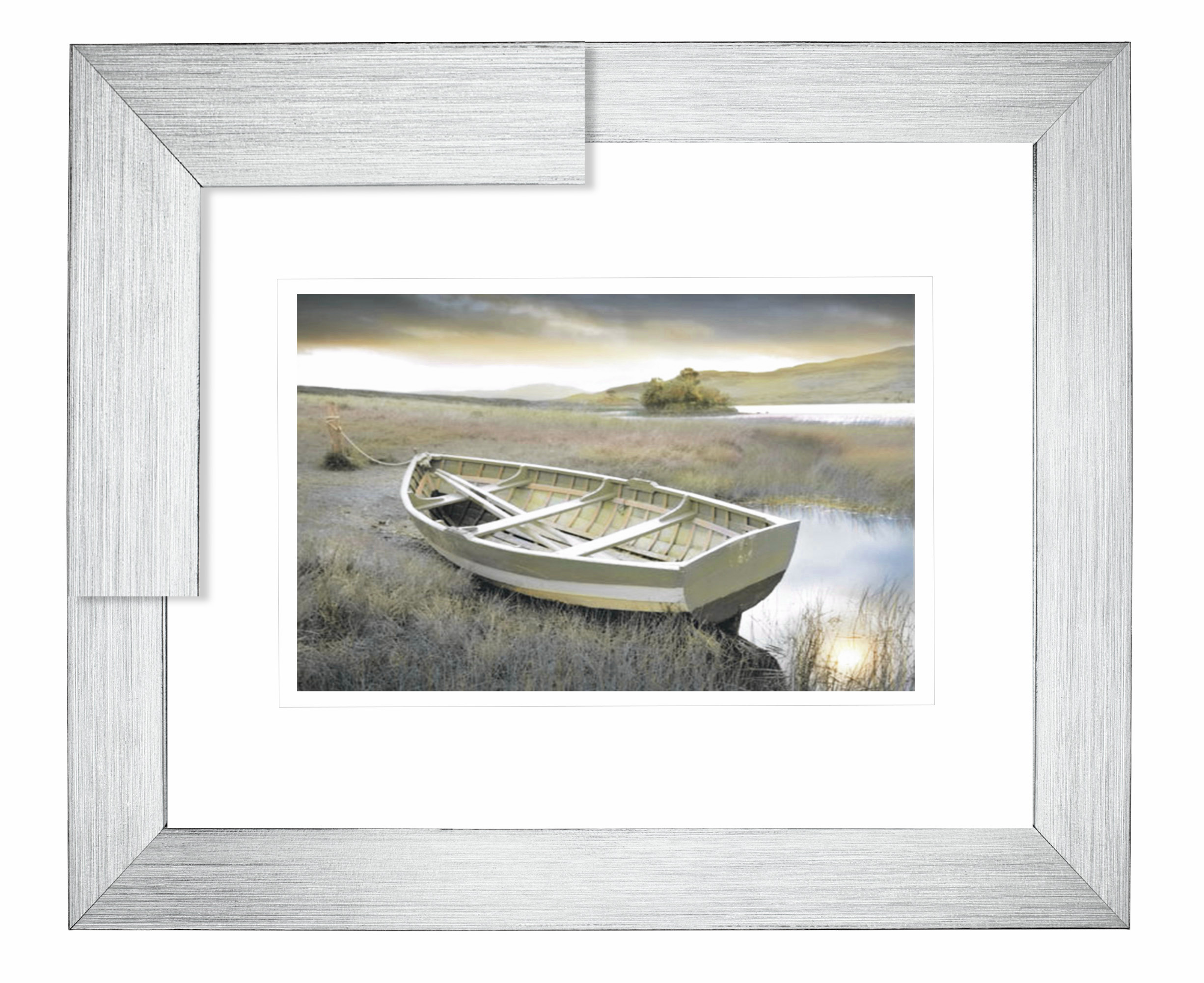 FP249 Wall décor art framed print nautical silver frame